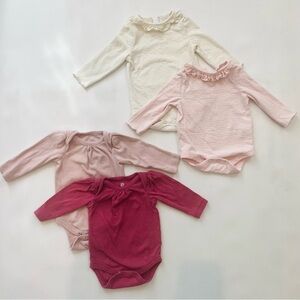 Bundle of 0-3 month long sleeve baby girl bodysuits